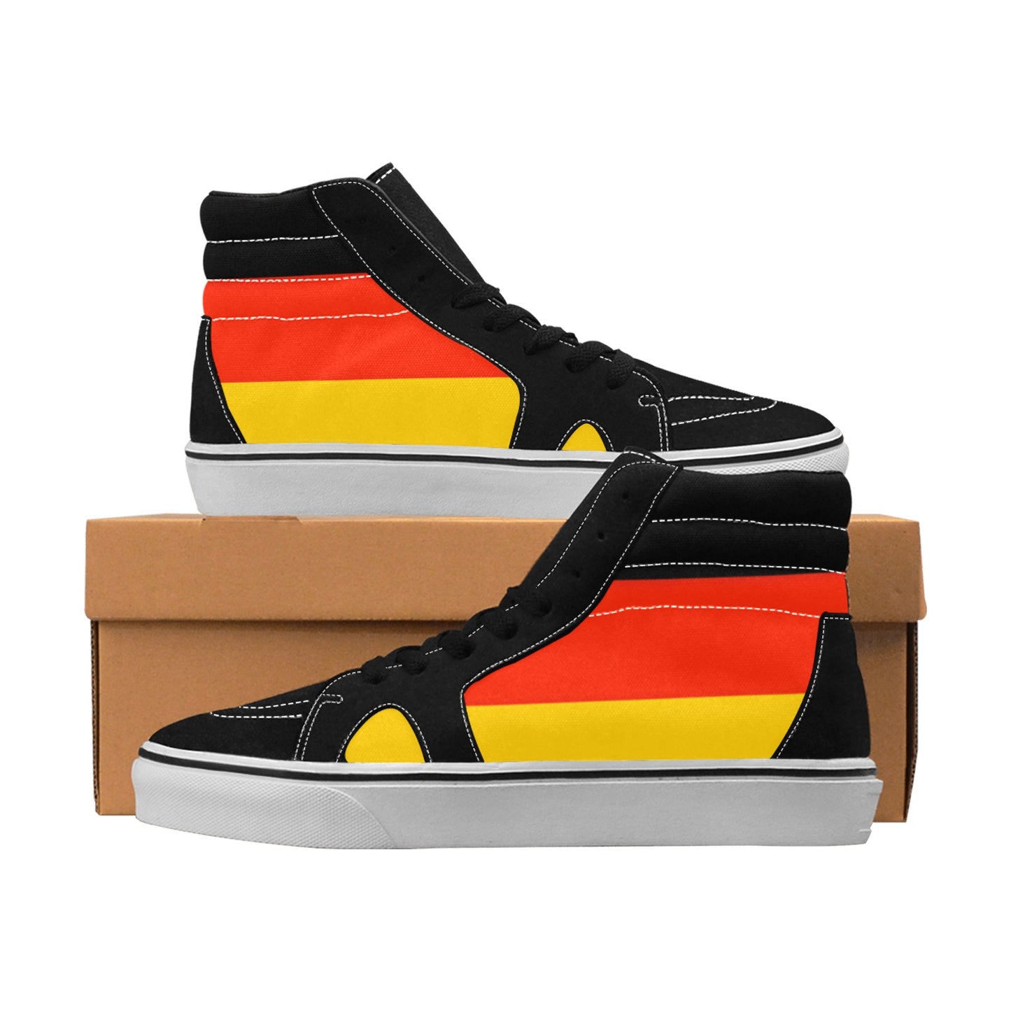 Germany Flag Inspired Men's High Top Canvas Shoes