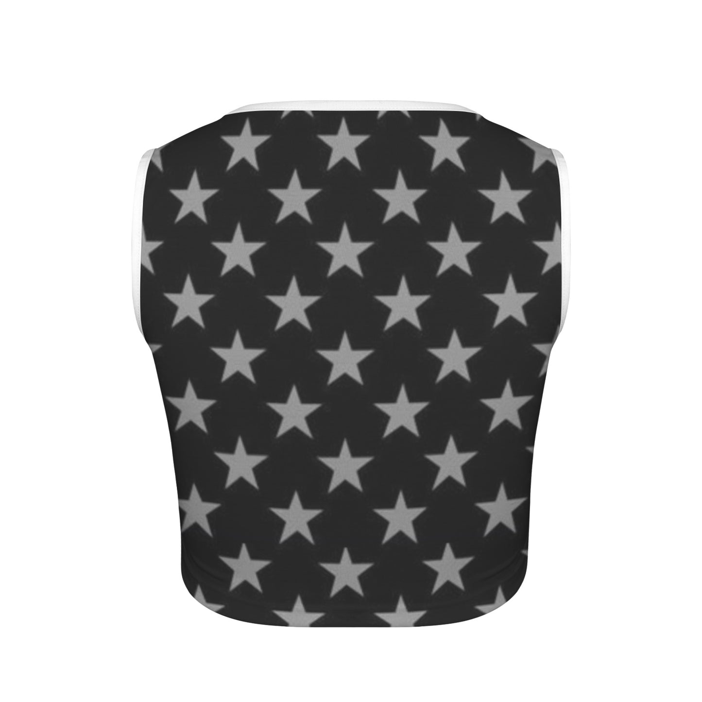 USA/American Flag Inspired Bald Eagle with American Flag Cape Square Neck Crop Tank Tops