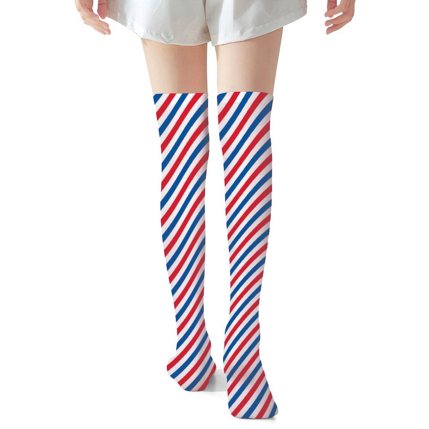 USA/American Flag Inspired Stripes Design Trendy Stockings(Long)