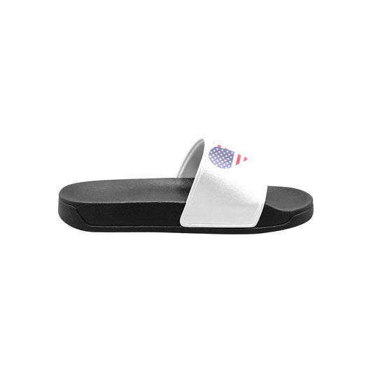 USA/American Flag Heart Kid's Slide Sandals