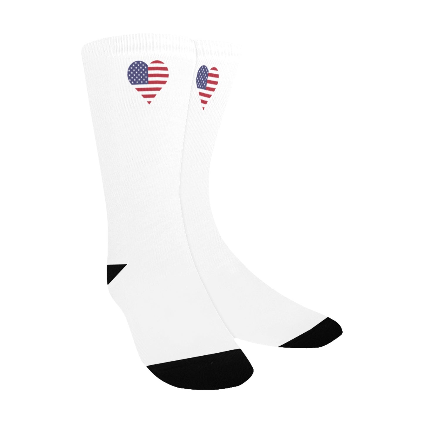 USA/American Flag Inspired Heart Kid's Custom Socks (Made in the USA)