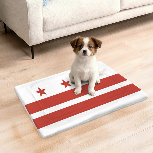 Washington D.C. Flag Inspired Pet Mat 25x18inch (Made in the USA)