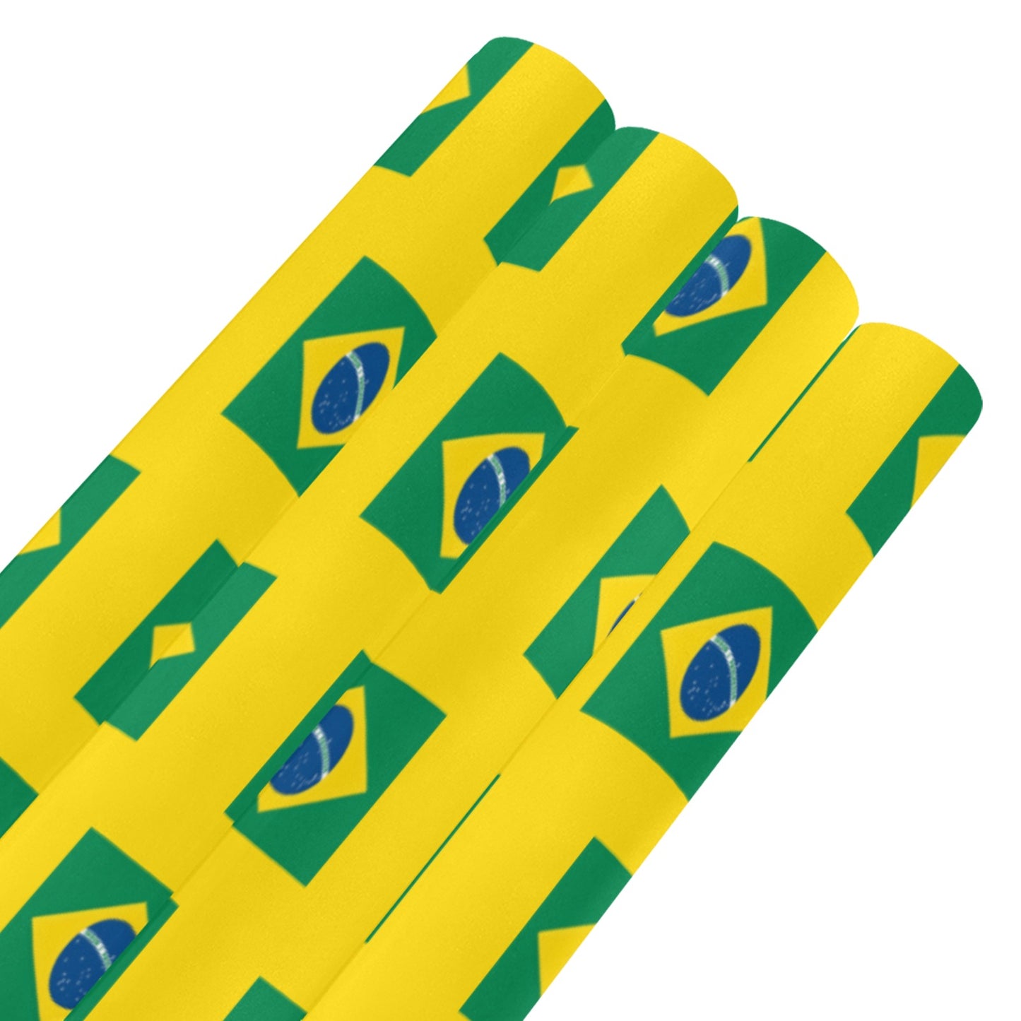 Brazil Flag Custom Gift Wrapping Paper 58"x 22.5" (4 Rolls)
