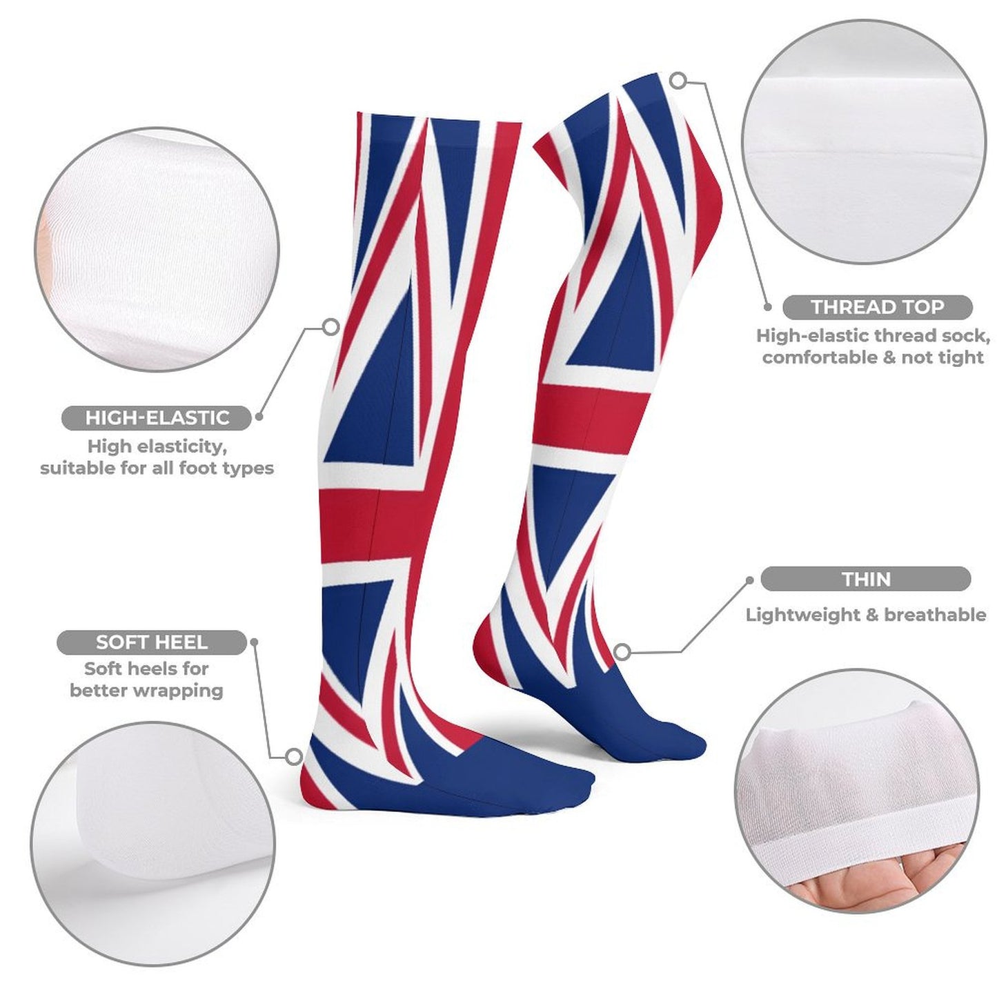 UK/Great Britain Flag Trendy Stockings(Long)