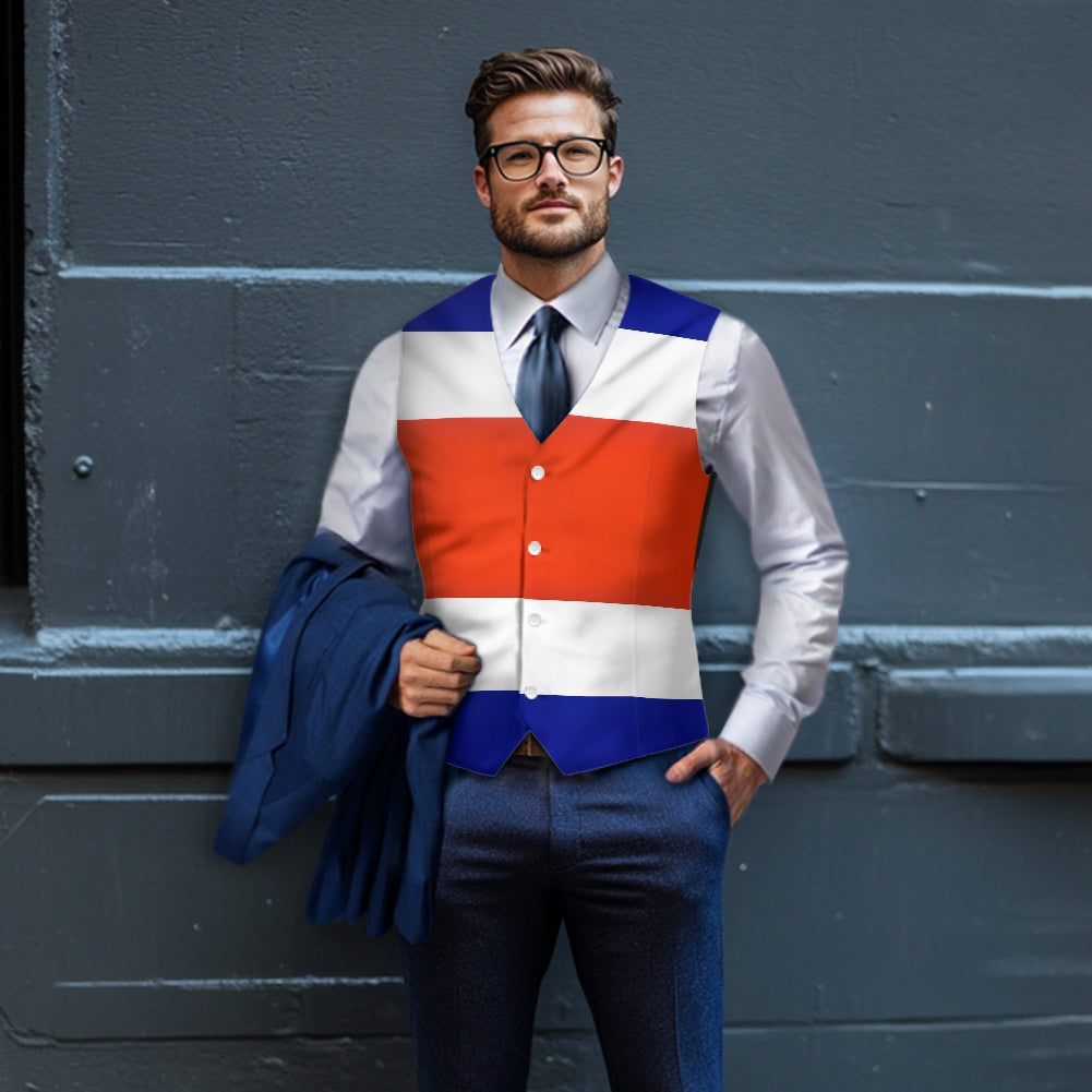 Costa Rica Flag Suit vest jacket