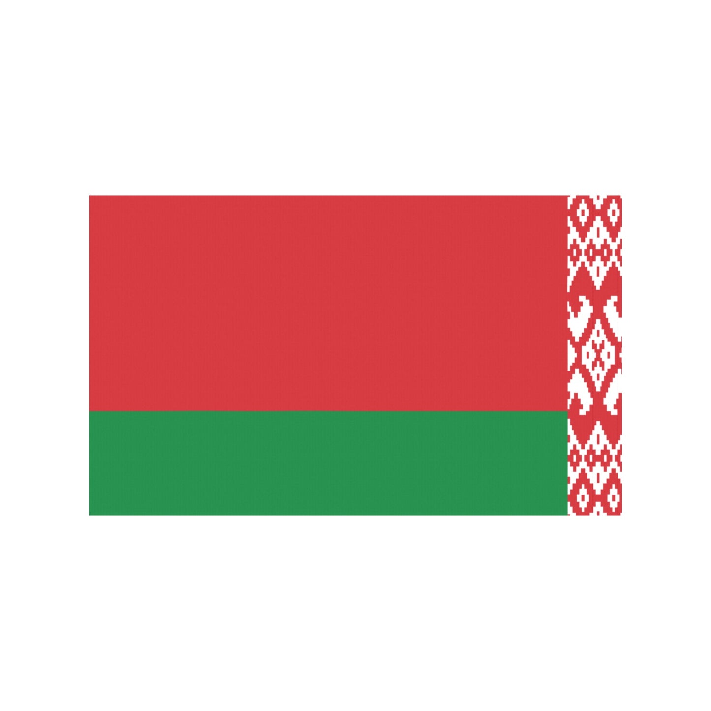 Luv My Flag: Belarus flag with red, green, pattern.
