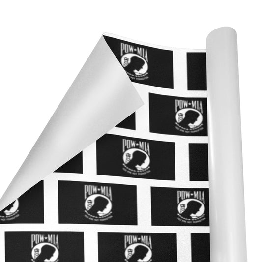 POW/MIA Flag Inspired Custom Gift Wrapping Paper 58"x 22.5" (4 Rolls)
