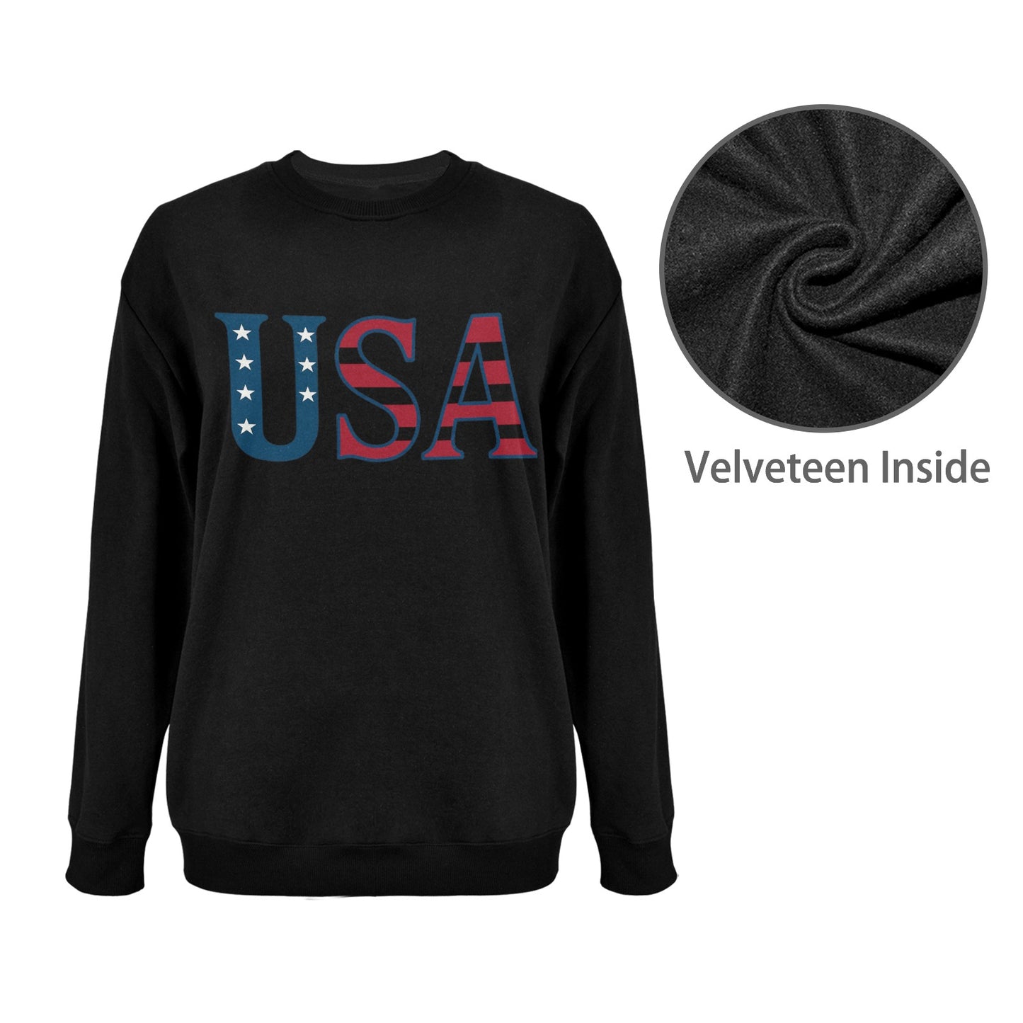 USA/American Flag Inspired "USA" Unisex Fleece Sweatshirt (Made in the USA)