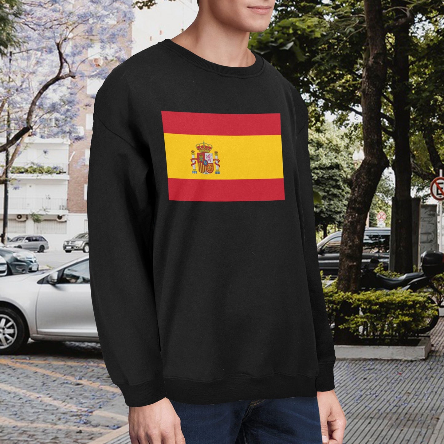 Spain Flag Unisex Fleece Sweatshirt (Made in the USA)