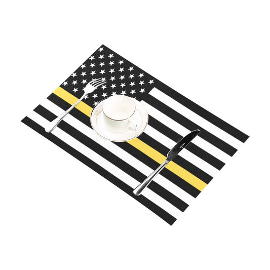 Thin Gold Line Flag Placemats 12" x 18" (Set of 6)