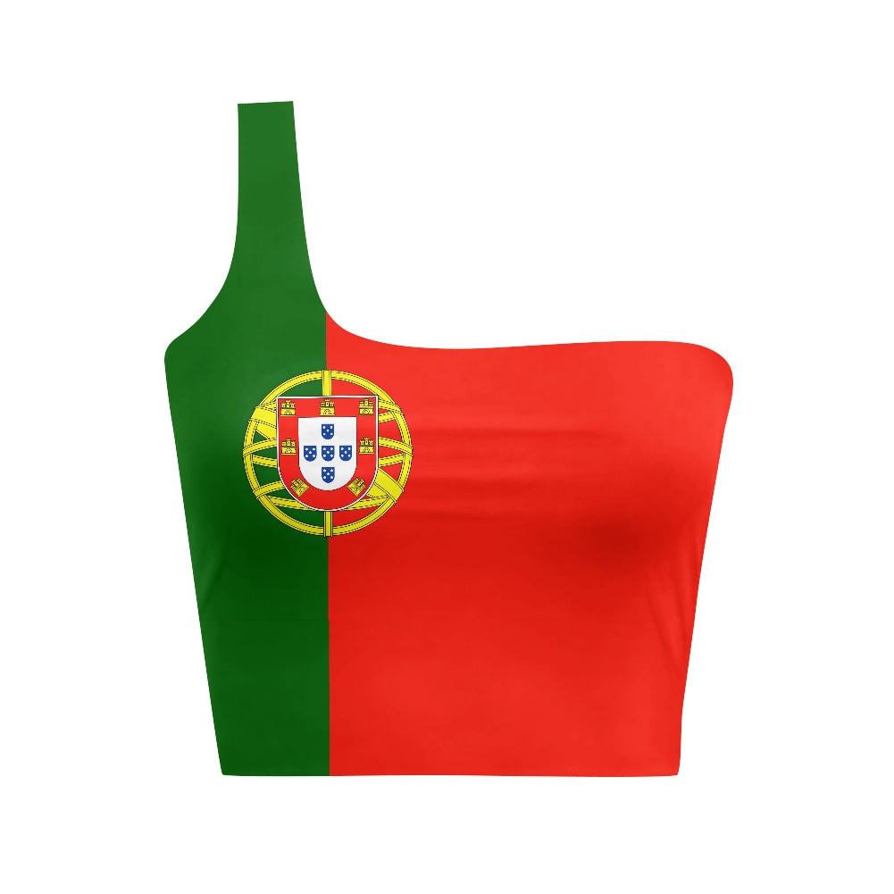 Portugal Flag Inspired One Shoulder Top – Bold, Proud, and Crowd-Wowed
