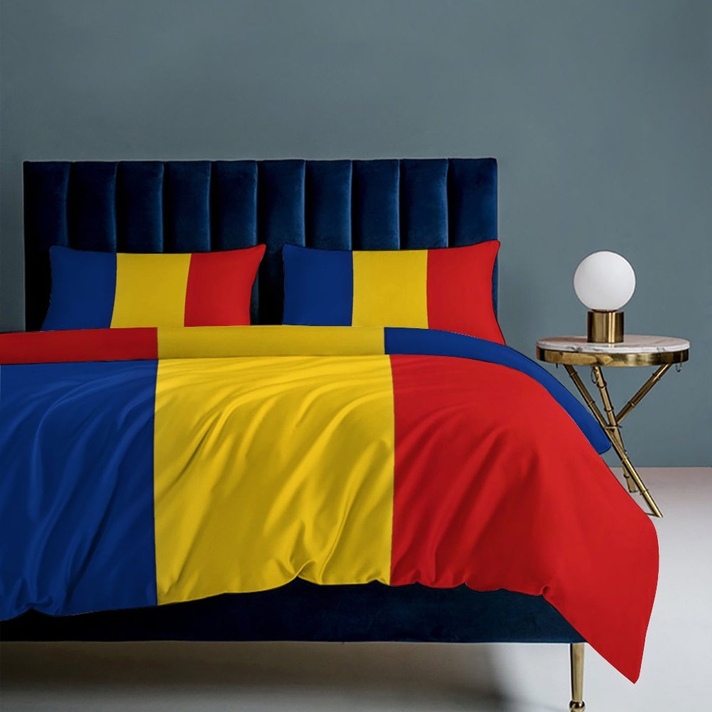 Romania Flag Inspired 3-Piece Bedding Set (1 Duvet Cover + 2 Pillow Shams) – 102"×90"