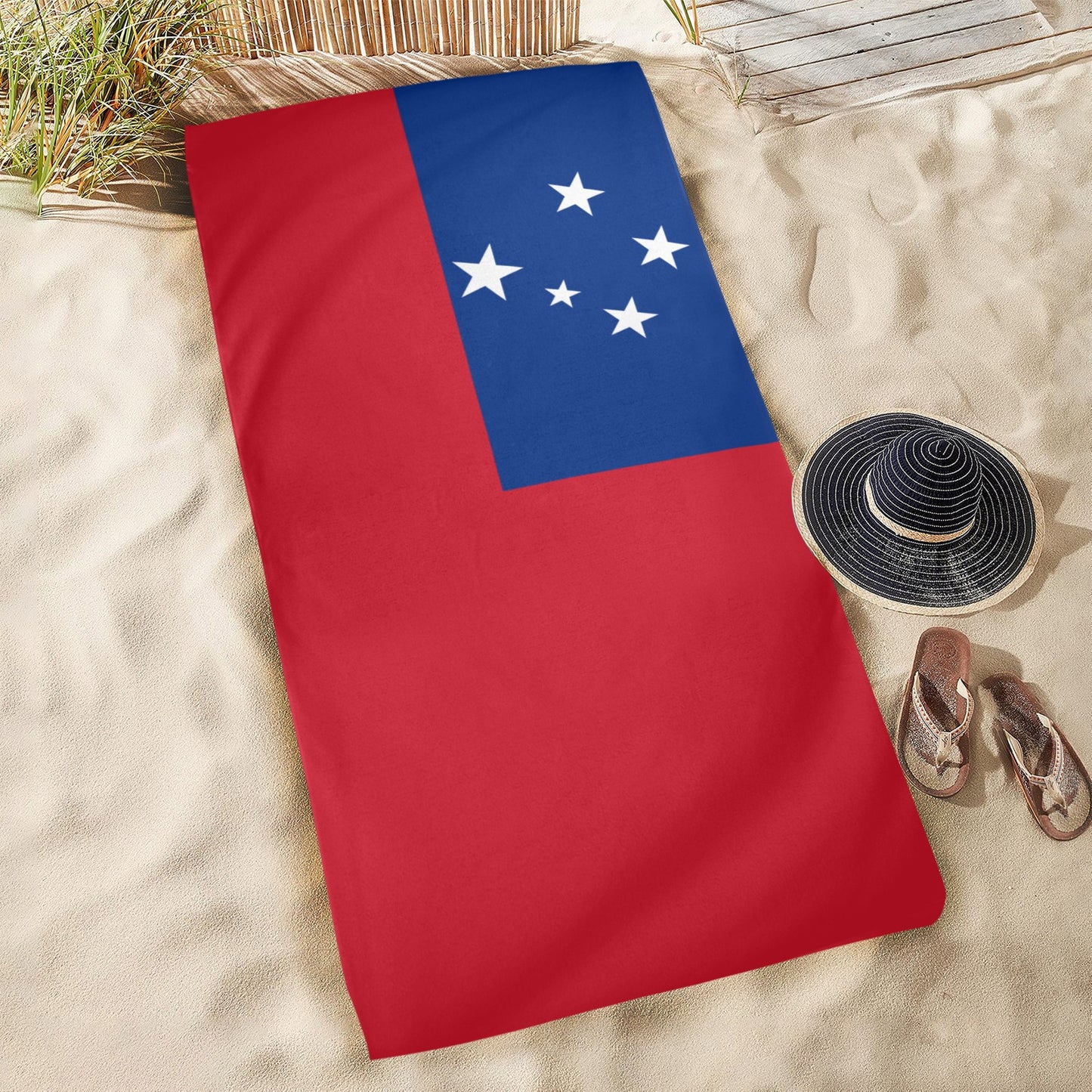 Samoa Flag Beach Towel 31"x71" (Made in USA)