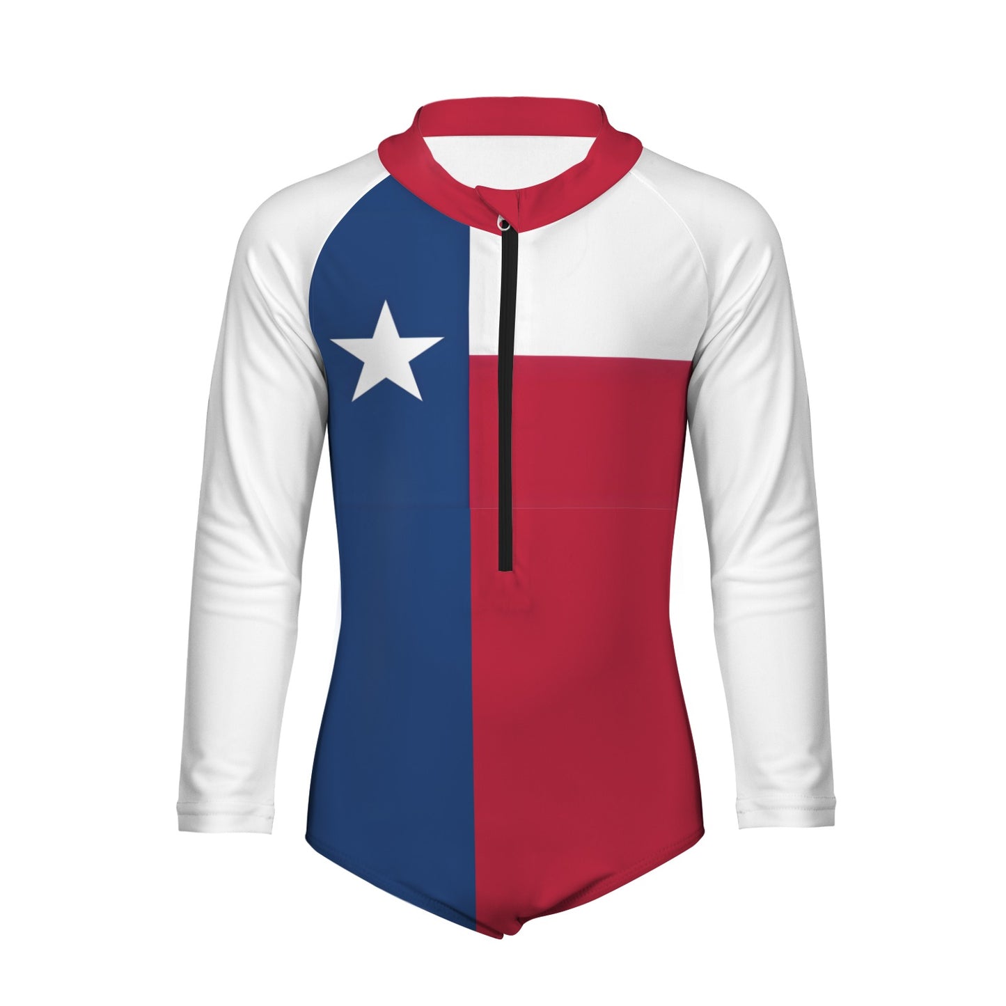 Texas Flag Little Girls' Long Sleeve One-Piece Swimsuit
