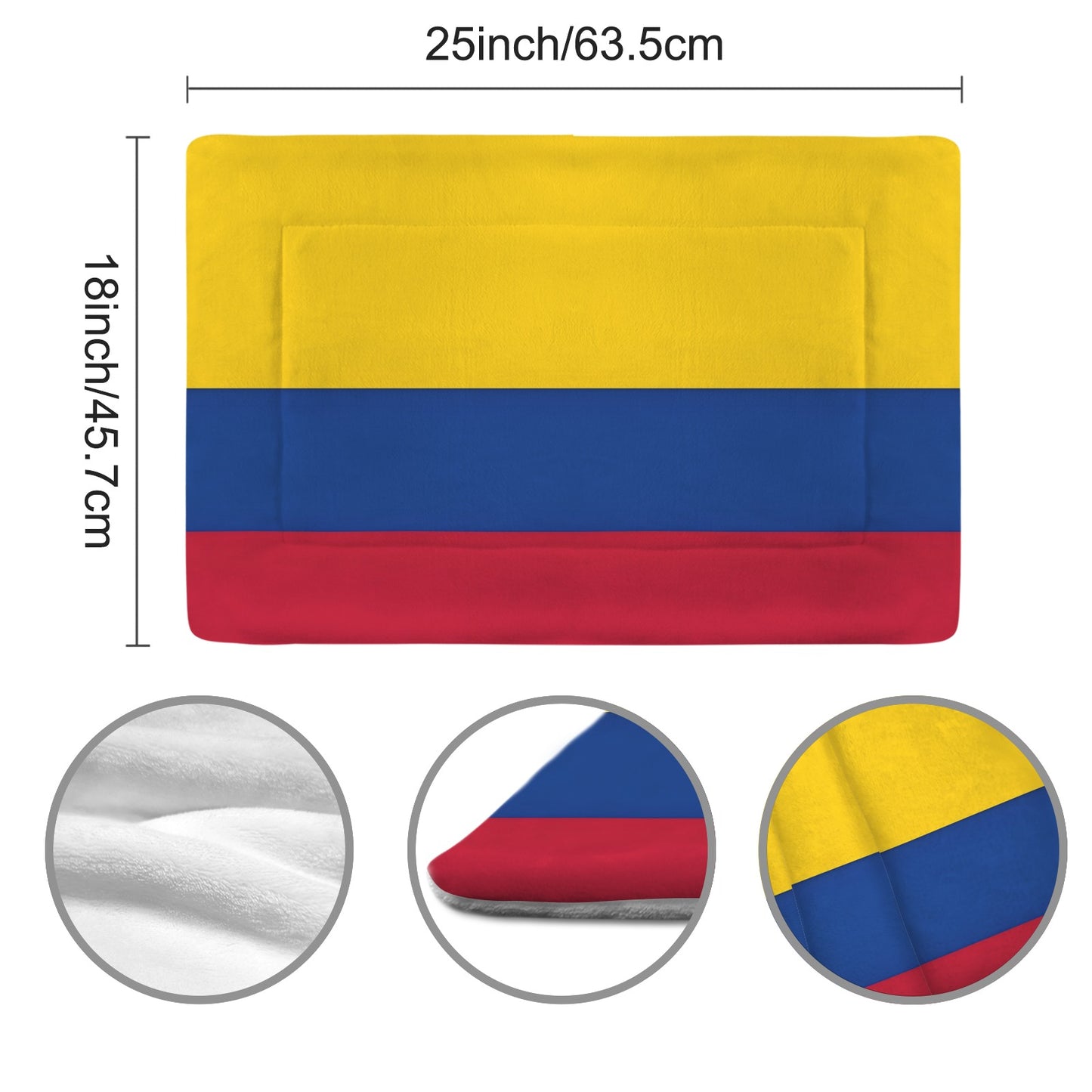 Colombia Flag Inspired Pet Mat 25x18inch (Made in the USA)