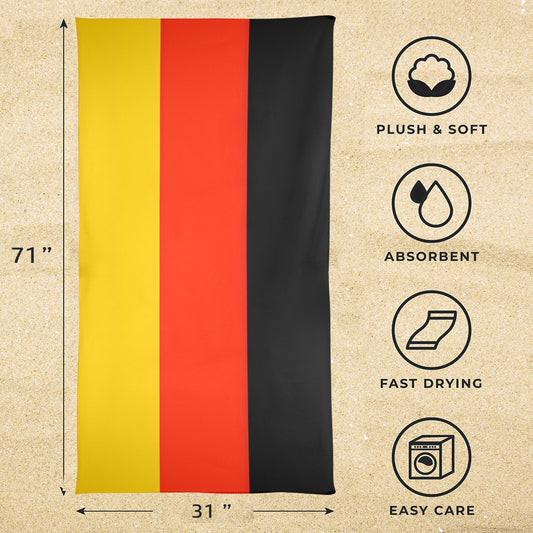 Germany Flag Beach Towel 31"x71" (Made in USA)