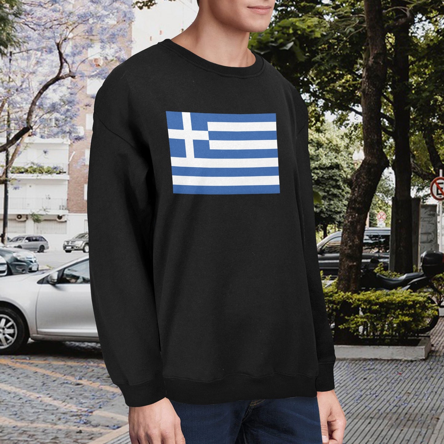 Greece Flag Unisex Fleece Sweatshirt (Made in the USA)