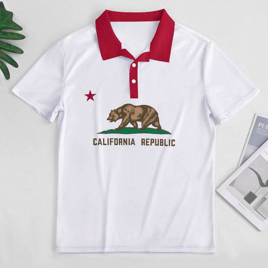 California Flag Inspired Women's Straight Fit Polo Shirt
