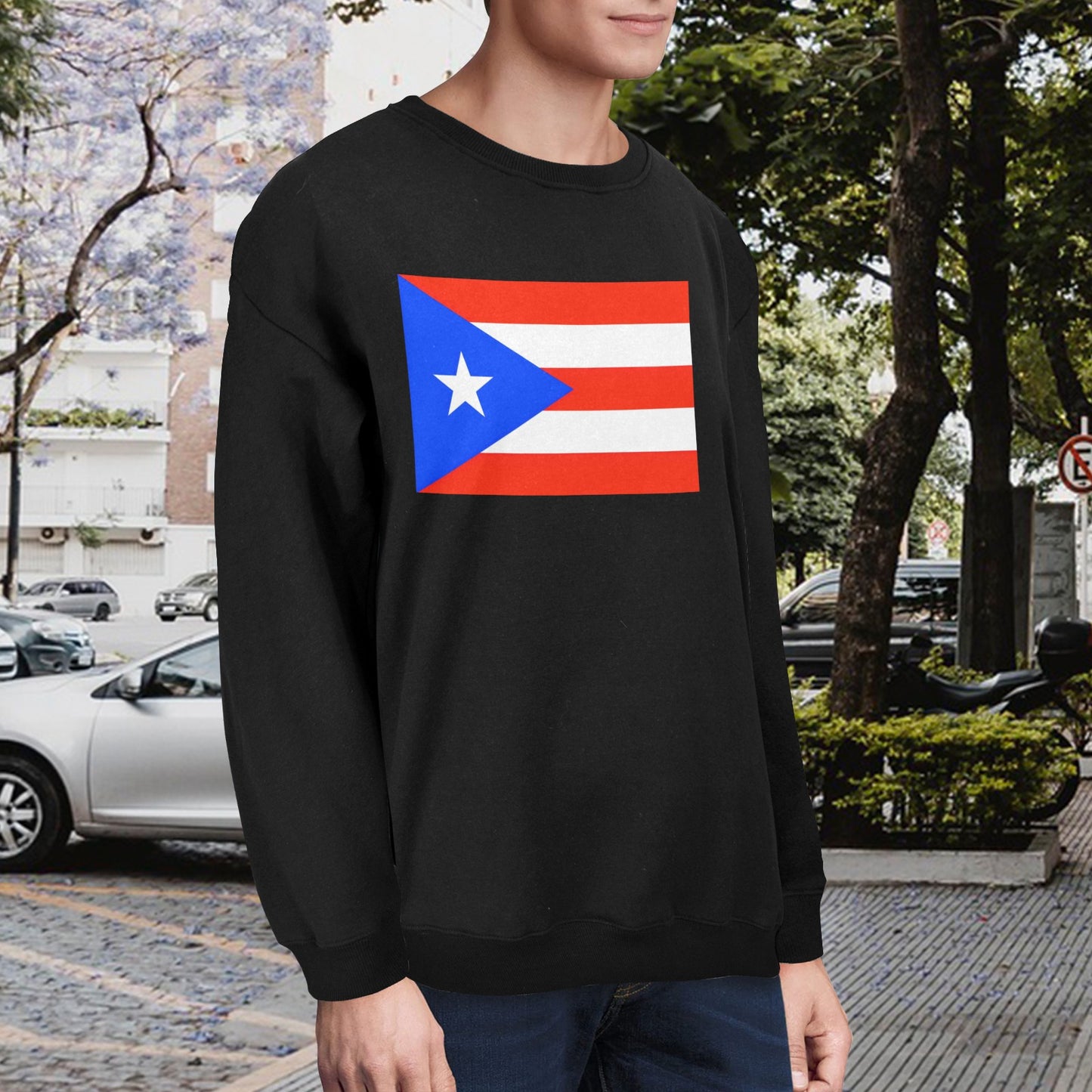 Puerto Rico Flag Unisex Fleece Sweatshirt (Made in the USA)