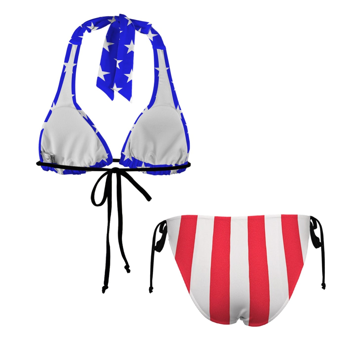 USA/American Flag Inspired Halterneck String Bikini Sets