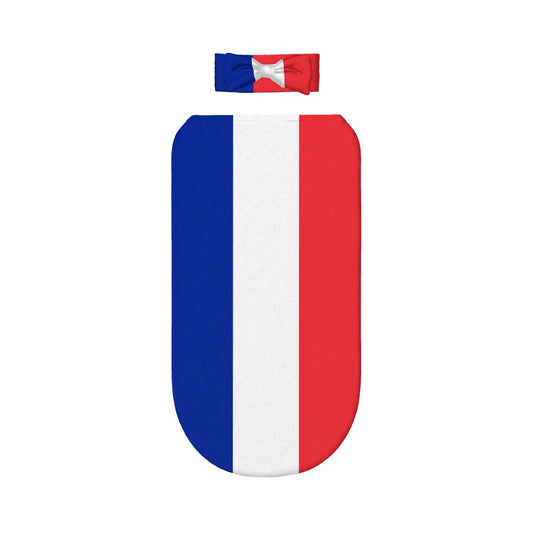 France Flag Inspired Baby Swaddle Sack with Baby Headband