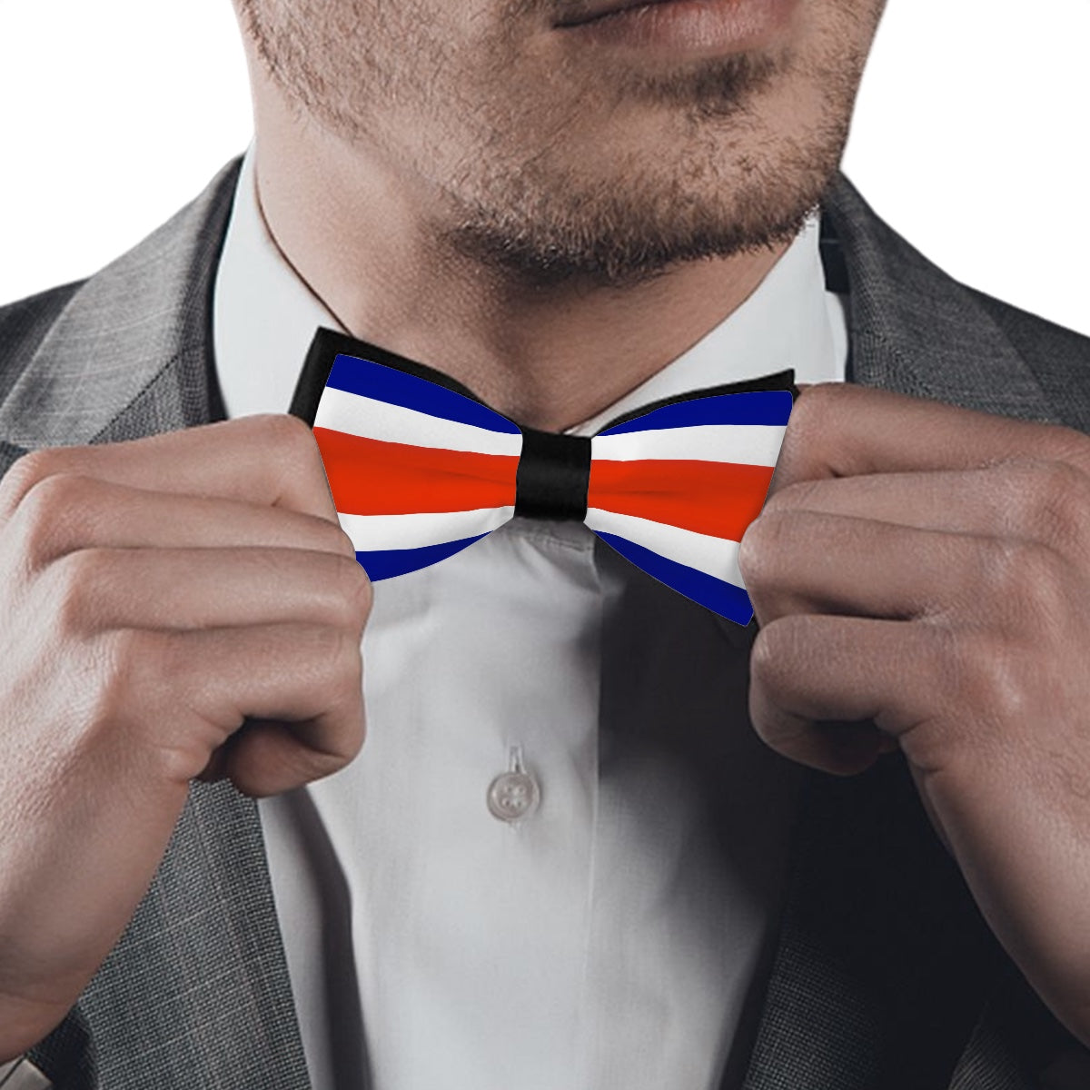 Costa Rica Flag Inspired Bow Tie – Look Sharp, Show your Columbian Pride