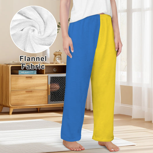 Ukraine Flag Inspired Women's Flannel Pajama Trousers Made in the USA