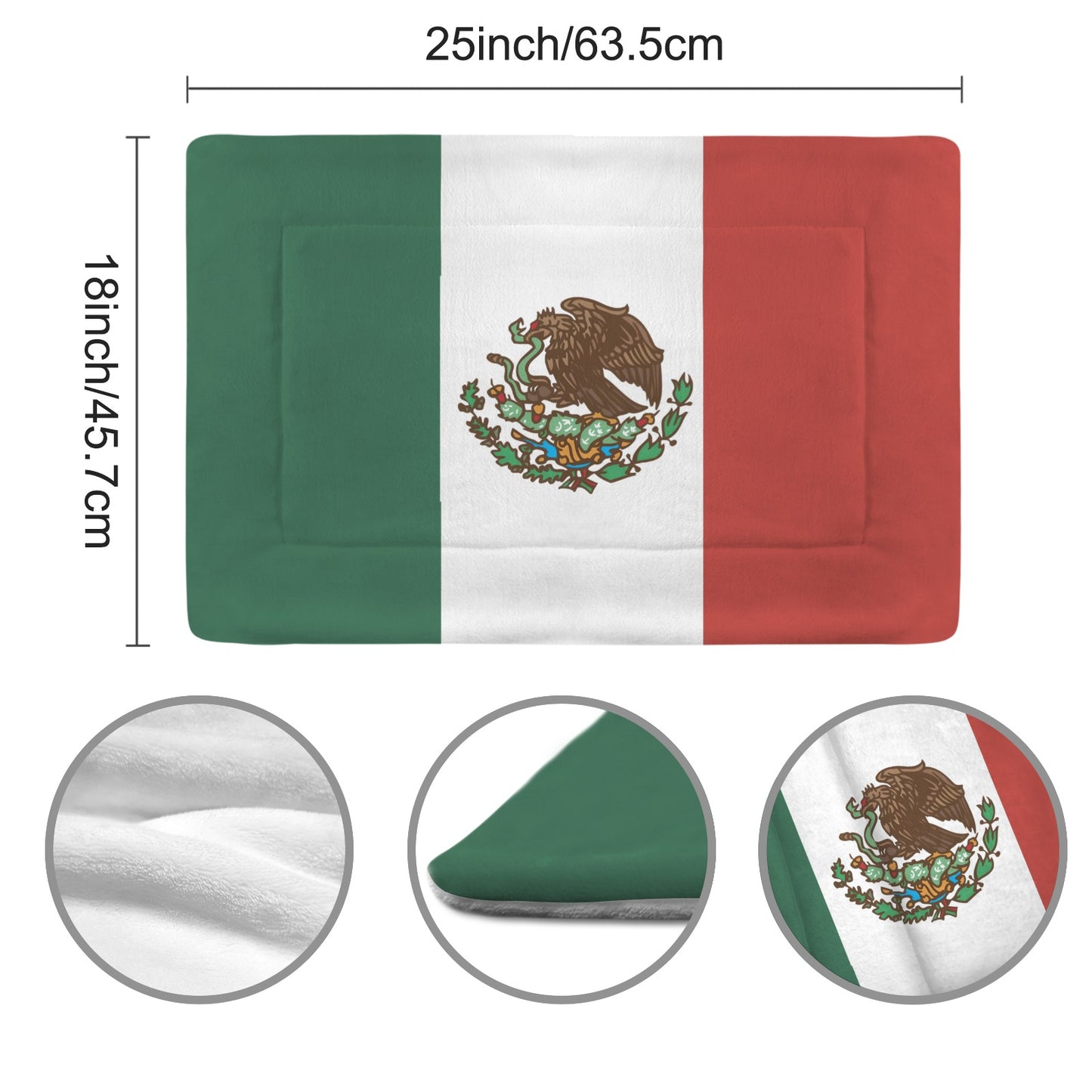 Mexico Flag Inspired Pet Mat 25x18inch | Ships from USA
