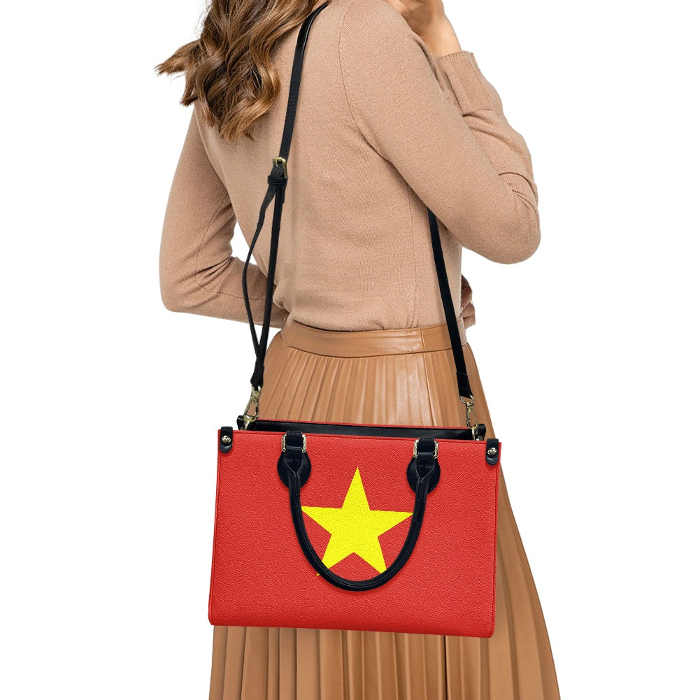 Vietnam Flag Star Style PU Leather Handbag – Bold and Versatile - Luv My Flag