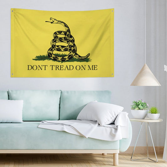 Gadsden Flag Inspired Wall Mount Flag with Four Grommets (35x59 in)
