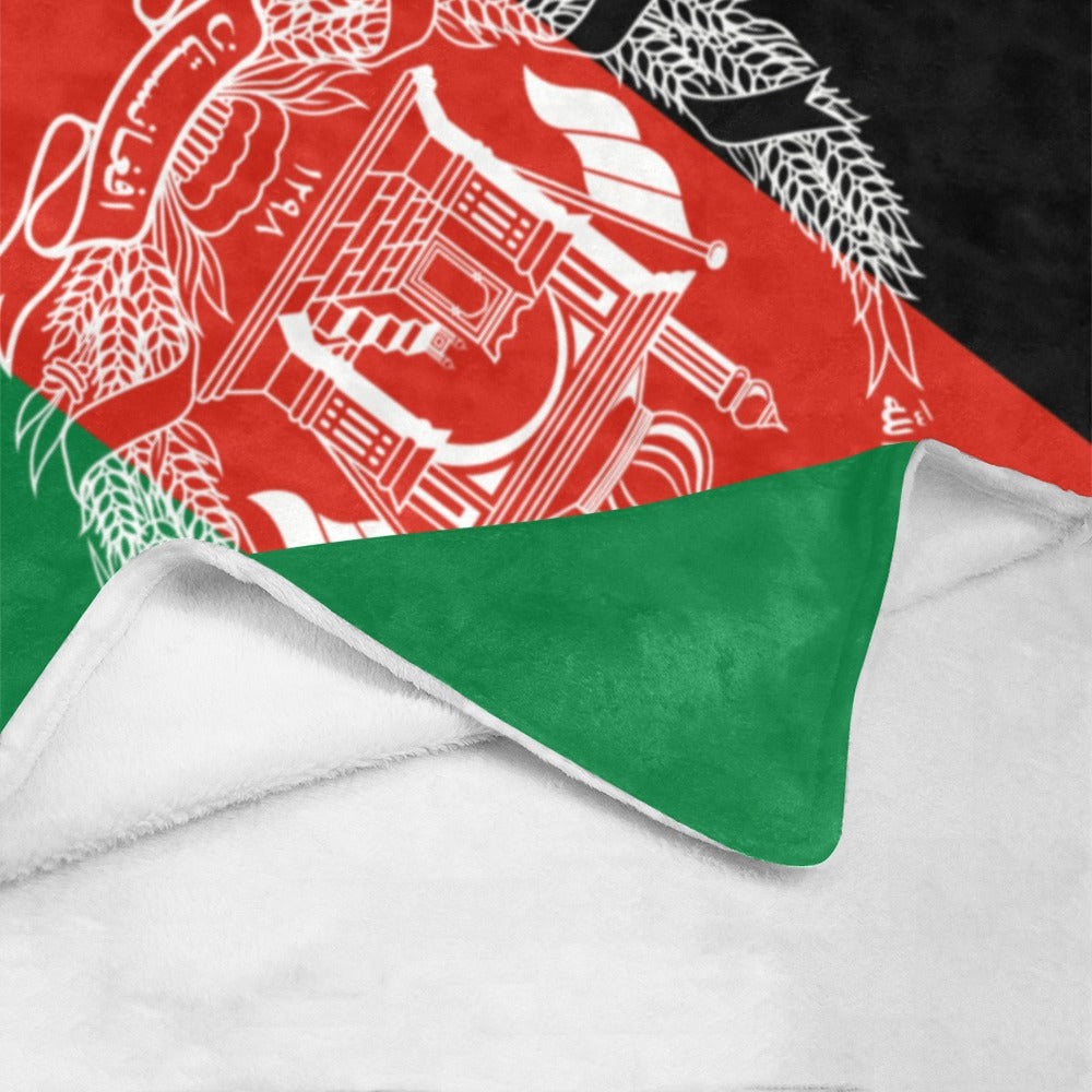 Luv My Flag fleece blanket featuring the Afghanistan flag design.