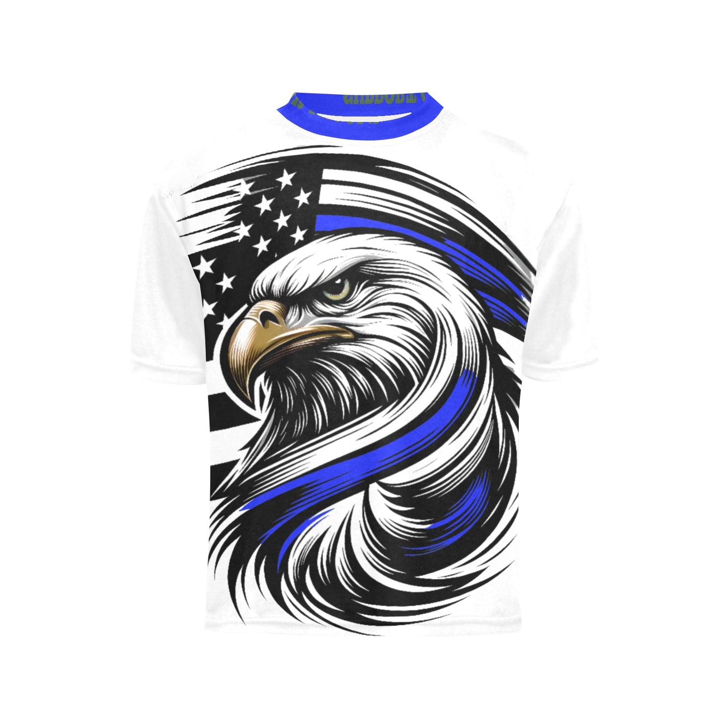 Thin Blue Line Flag Eagle Boys Crew Neck T-Shirt Made in the USA