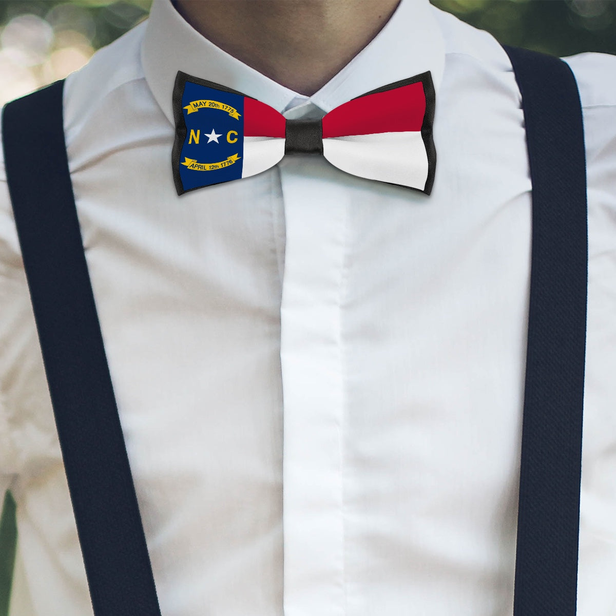 North Carolina Flag Inspired Bow Tie – Look Refined, Be State-Aligned