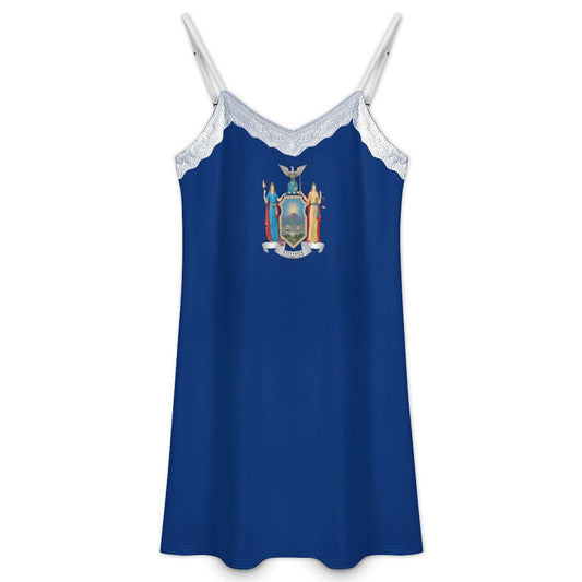 New York Flag Inspired Lace Trim Camisole Nightgown