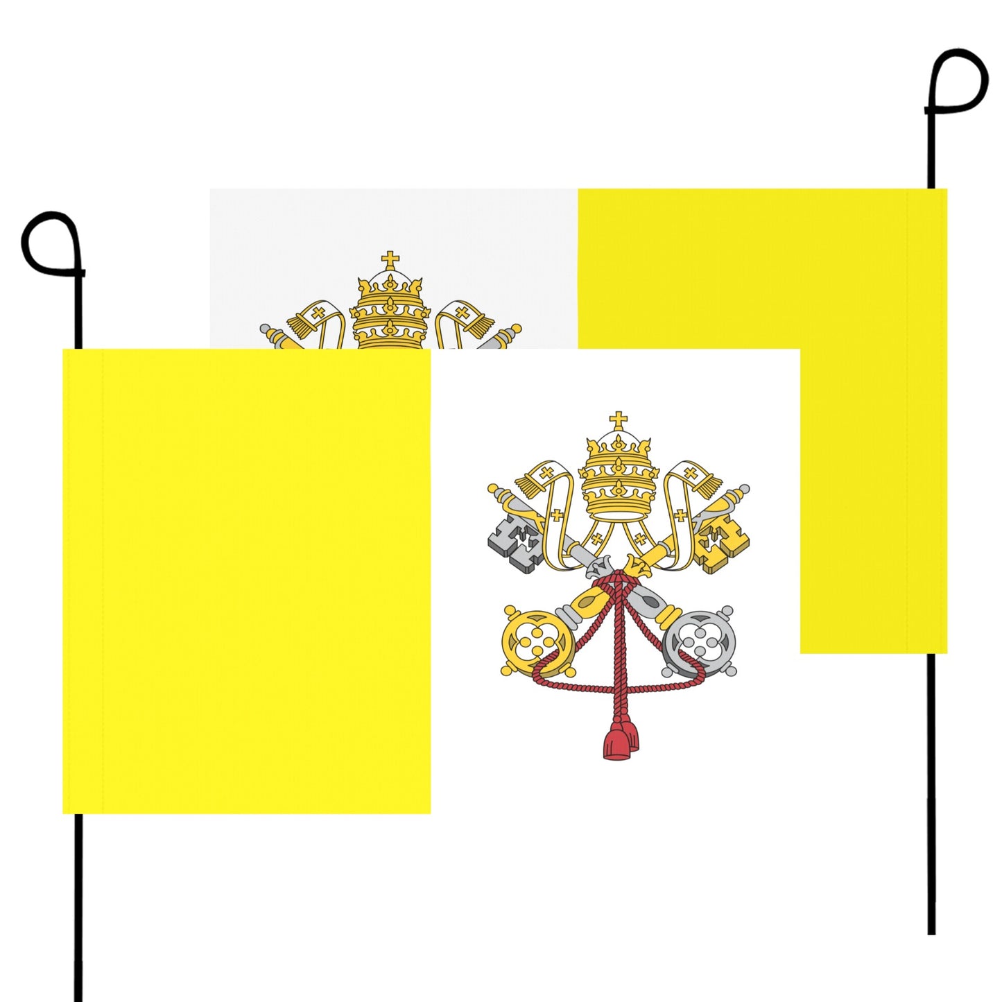 Yellow and white flags with Vatican emblem, Luv My Flag.