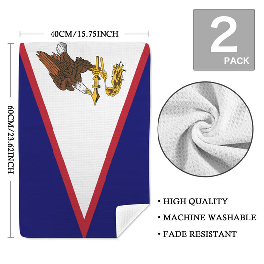 American Samoa Flag Inspired Kitchen Towel 40X60cm (Pack of 2) | Printed In the USA