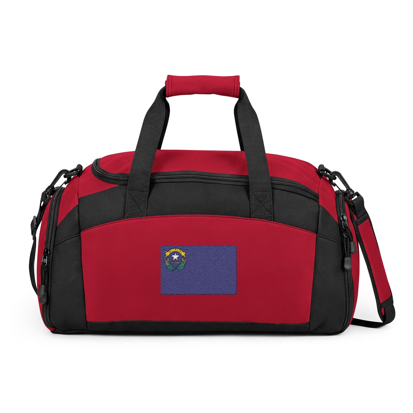 Nevada Flag Gym Bag — Black Duffle with Embroidered Nevada Flag