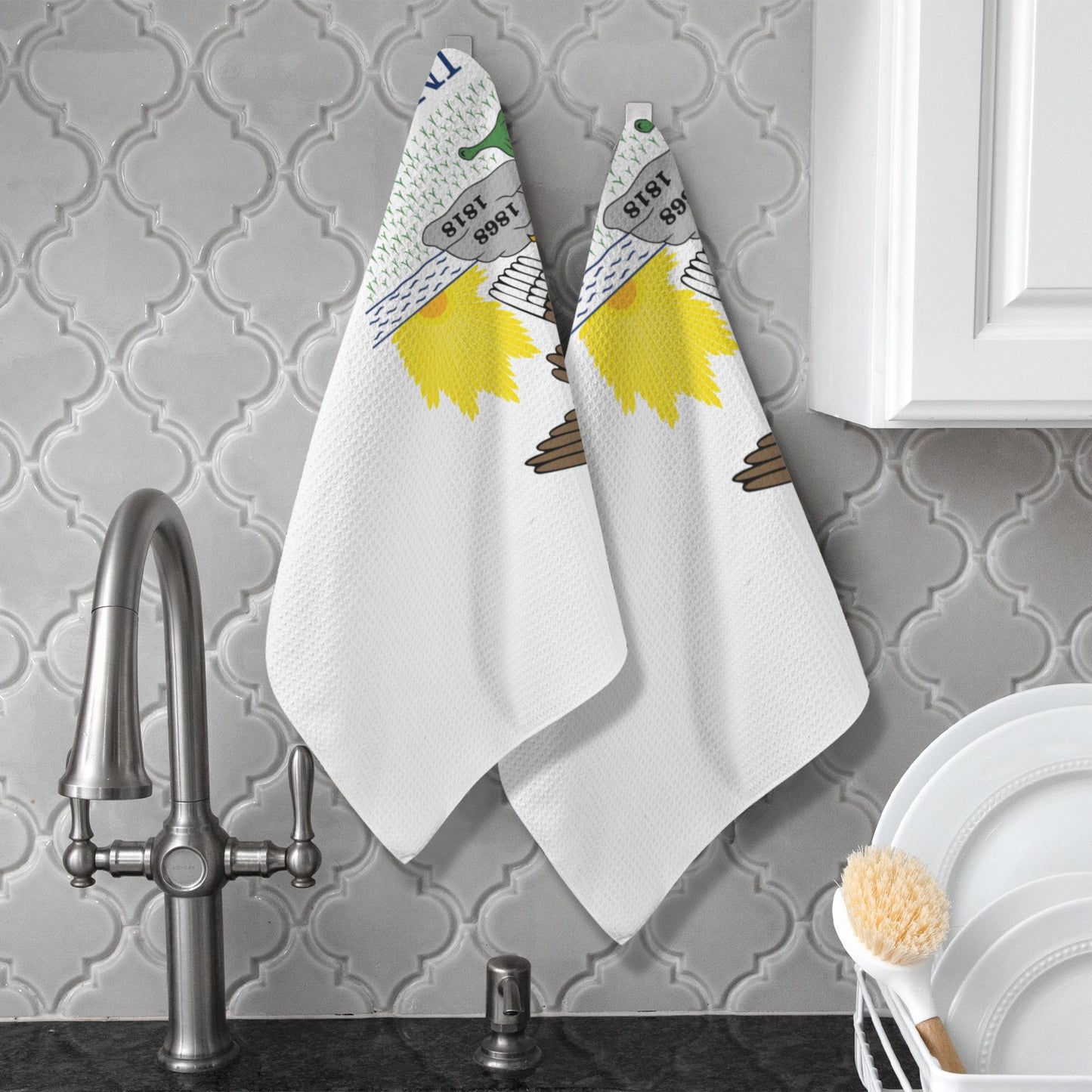 Illinois Flag Inspired Kitchen Towel 40X60cm (Pack of 2) (Made in the USA)