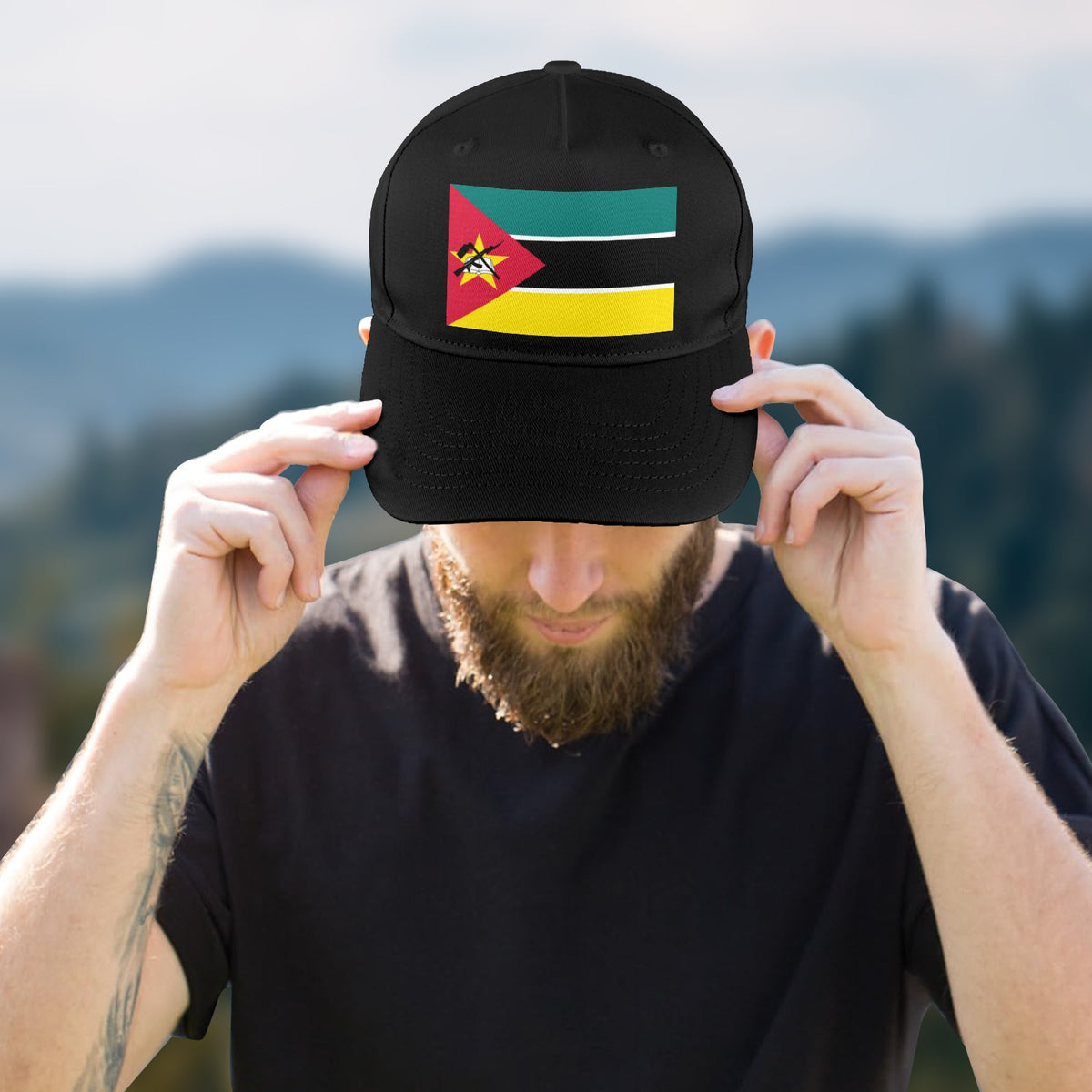 Mozambique Flag Inspired Baseball Cap | Printed in the USA