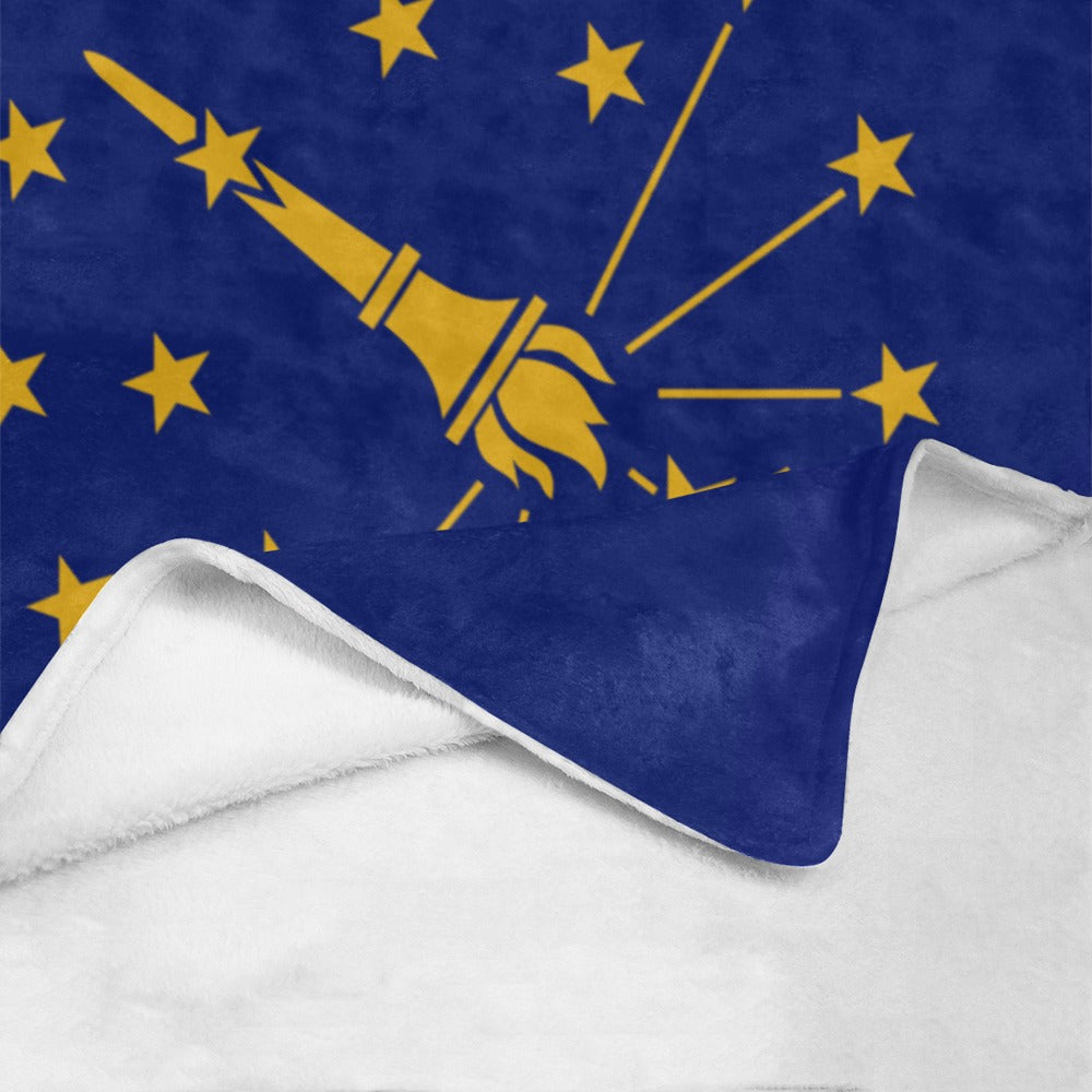 Blue and yellow blanket featuring stars by Luv My Flag.