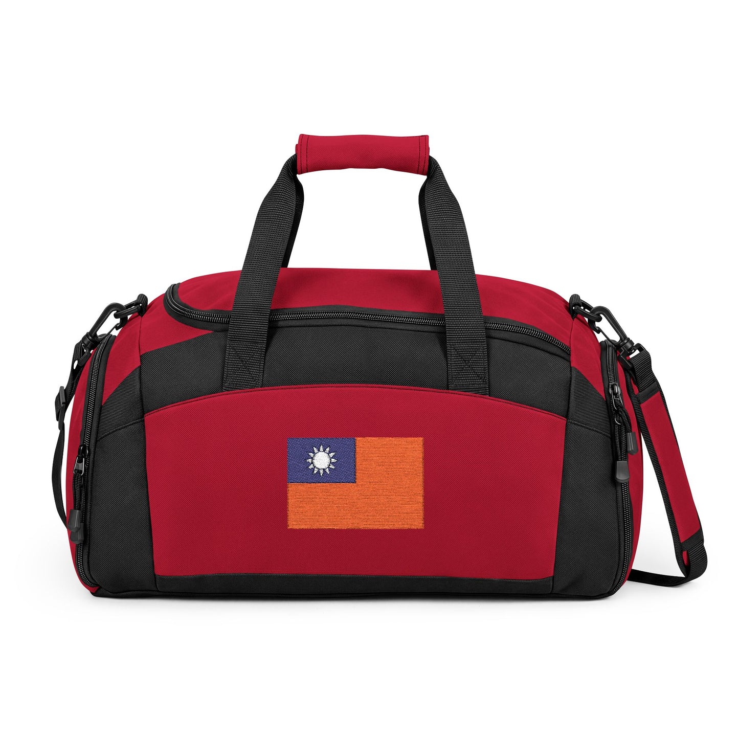 Taiwan Flag Gym Bag — Black Duffle with Embroidered Taiwan Flag