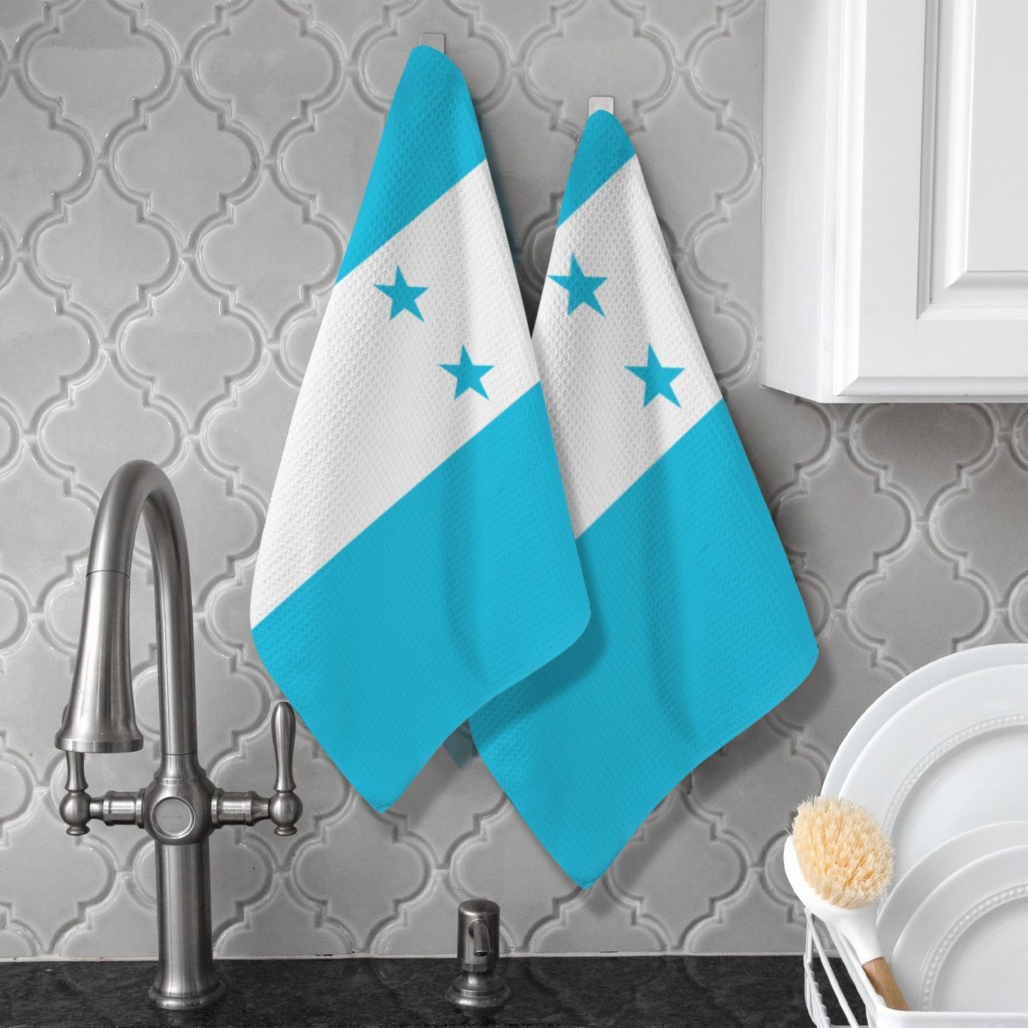 Honduras Flag Inspired Kitchen Towel 40X60cm (Pack of 2) (Made in the USA)