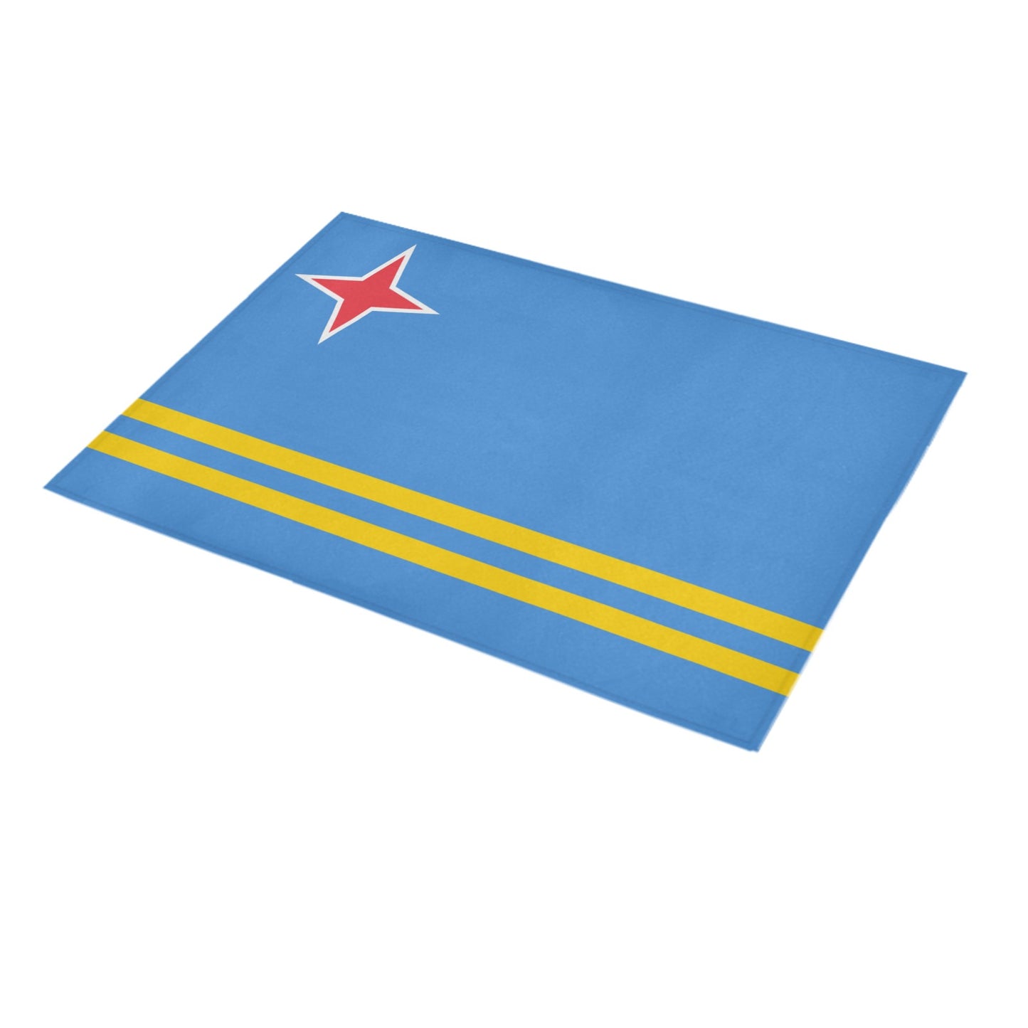 Aruba Flag Inspired Doormat 30" x 18" (Sponge Material)