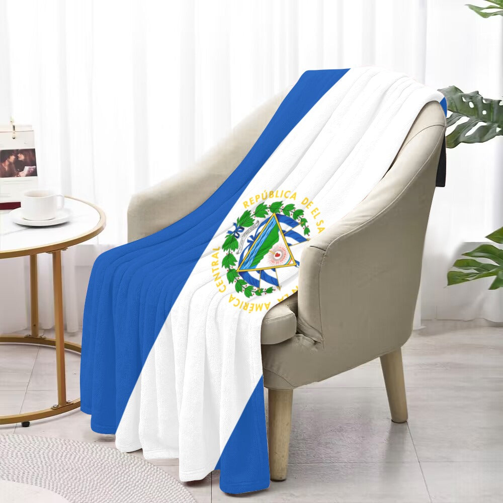 Luv My Flag blanket featuring El Salvador flag design.