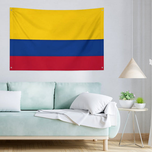 Colombia Flag Inspired Wall Mount Flag with Four Grommets (35x59 in)