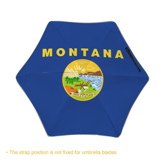 Montana Flag Inspired Kids Safe Round Corner Umbrella