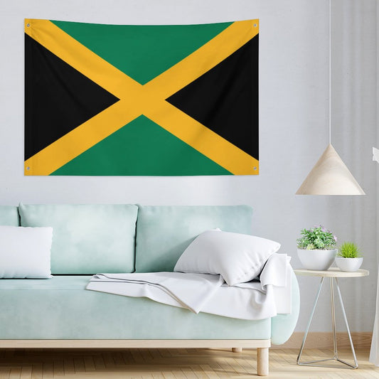 Jamaica Flag Inspired Wall Mount Flag with Four Grommets (35x59 in)