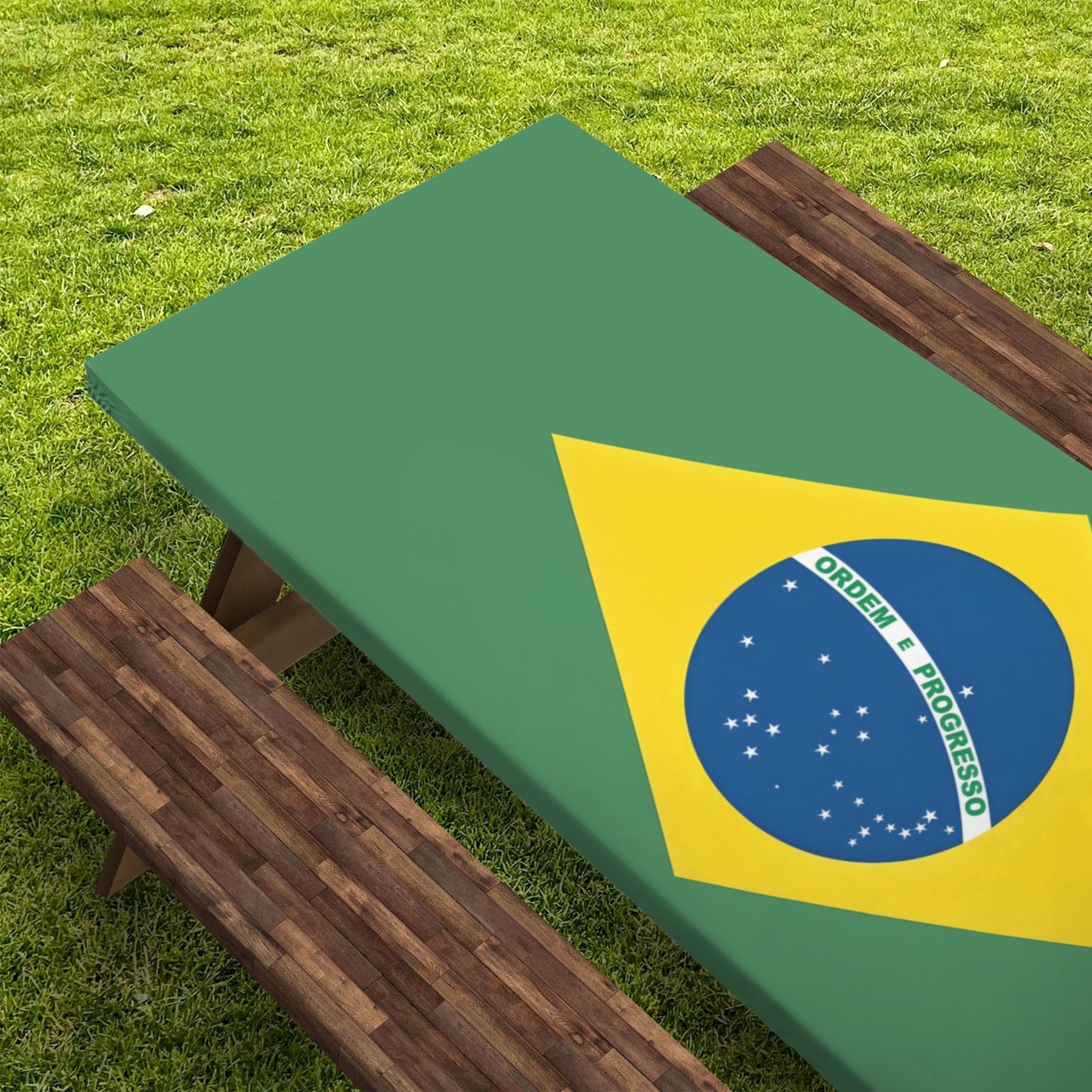 Brazil Flag Picnic Table Cover (72" x 30") (Made in the USA)