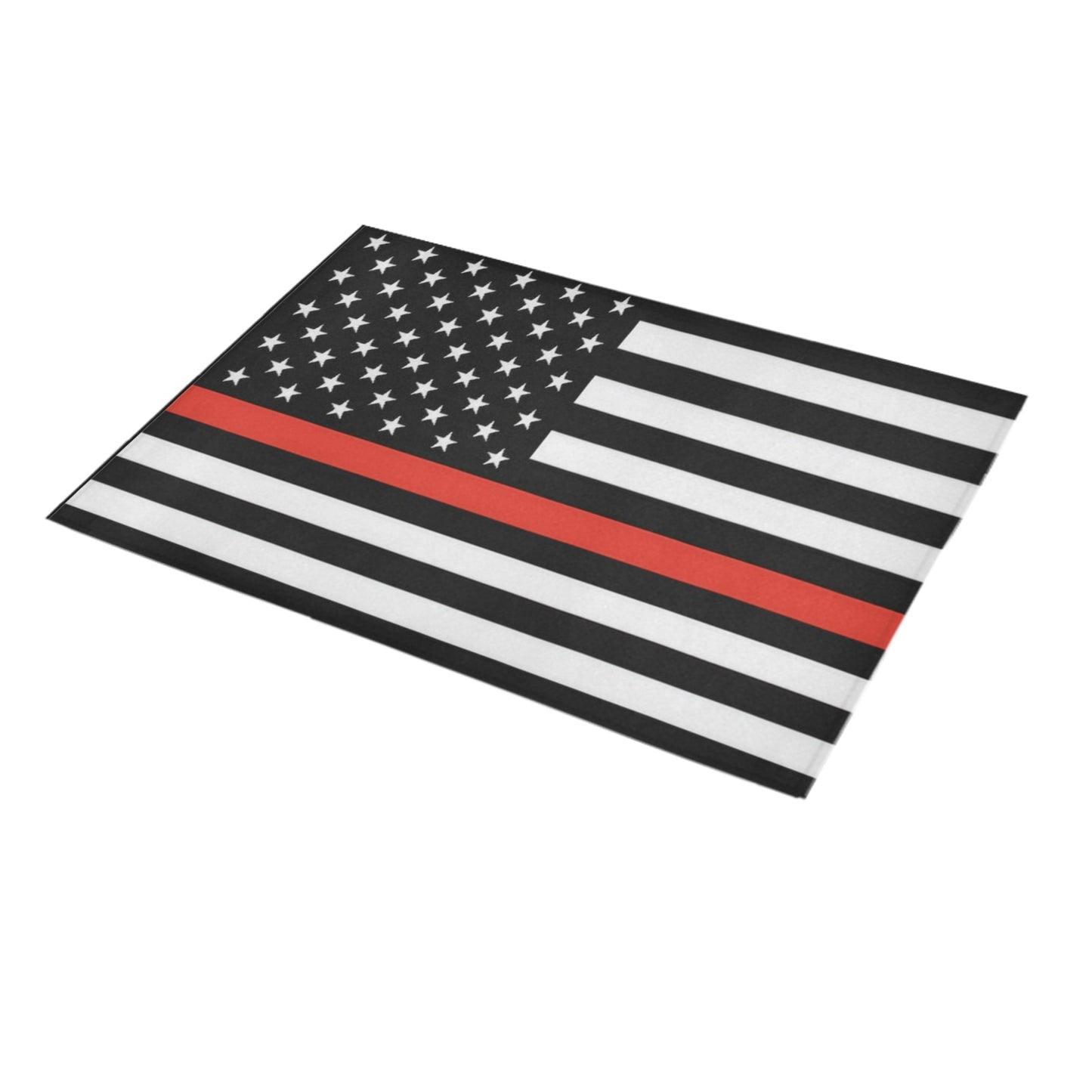 Thin Red Line Flag Inspired Doormat 30" x 18" (Sponge Material)