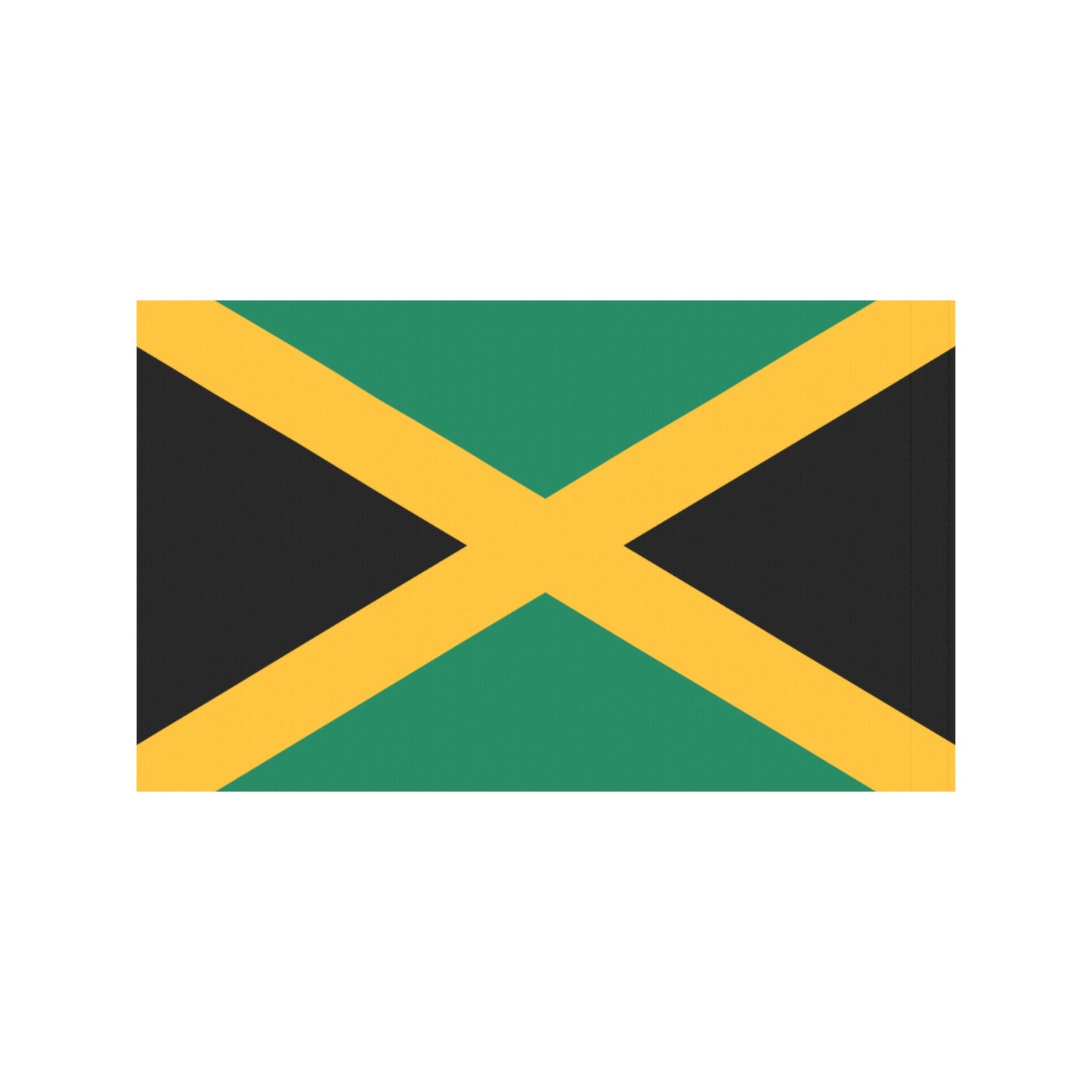 Jamaican flag design by Luv My Flag, green background.